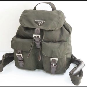 AUTHENTIC Prada Tessuto Forest Green Medium Backpack